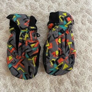 Obermeyer Kids' Geometric Mittens - Red, Yellow, Green